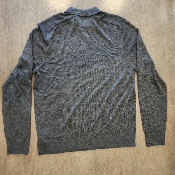Theory Uniform Melange Long Sleeves Polo Size Medium - Picture 3 of 5